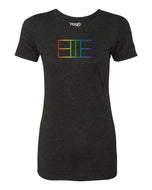 Rainbow Pride Pickleball Court Outline Spectrum Wicking T-Shirt - Pickleball T-shirt Women's