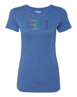 Rainbow Pride Pickleball Court Outline Spectrum Wicking T-Shirt - Pickleball T-shirt Women's