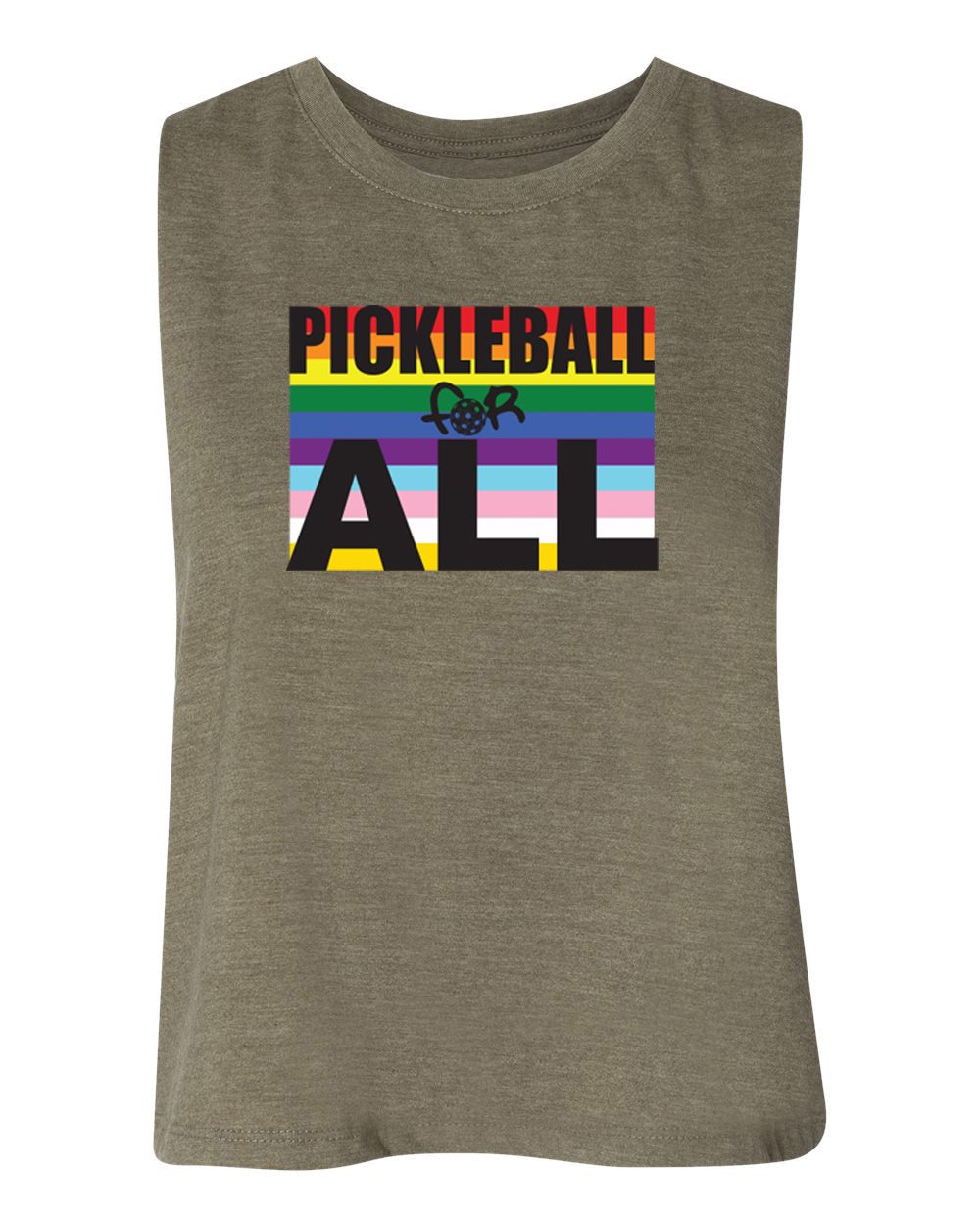 Pickleball for All - Racerback Crop Tank Top