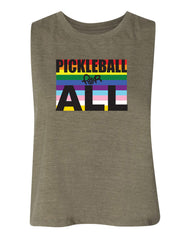 Pickleball for All - Racerback Crop Tank Top