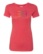 Rainbow Pride Pickleball Court Outline Spectrum Wicking T-Shirt - Pickleball T-shirt Women's