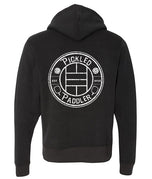 Pickleball Zip Hoodie - Super Soft - Pickled Paddler Emblem (White) - Unisex