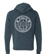 Pickleball Zip Hoodie - Super Soft - Pickled Paddler Emblem (White) - Unisex