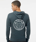 Pickleball Zip Hoodie - Super Soft - Pickled Paddler Emblem (White) - Unisex