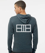 Pickleball Zip Hoodie - Super Soft - Thick, Heather Grey Court Outline - Unisex