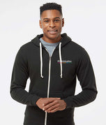Pickleball Zip Hoodie - Super Soft - Thick, Heather Grey Court Outline - Unisex