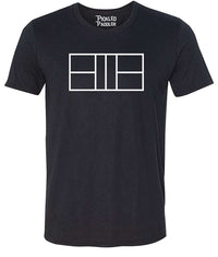 Unisex Black Court Outline T-shirt