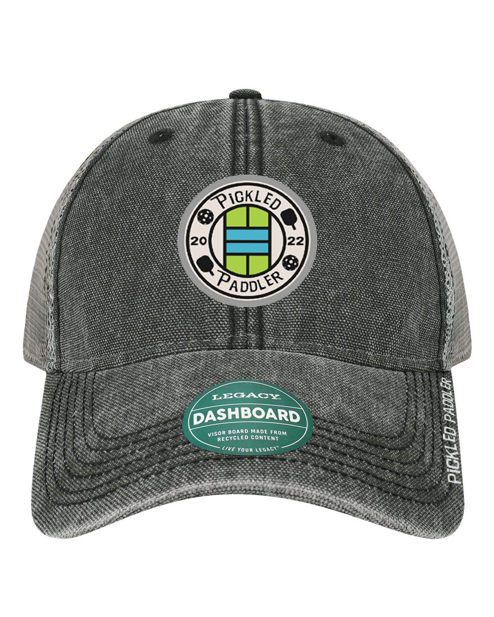 Pickled Paddler Washed Canvas Trucker Cap - Embroidered Court Emblem