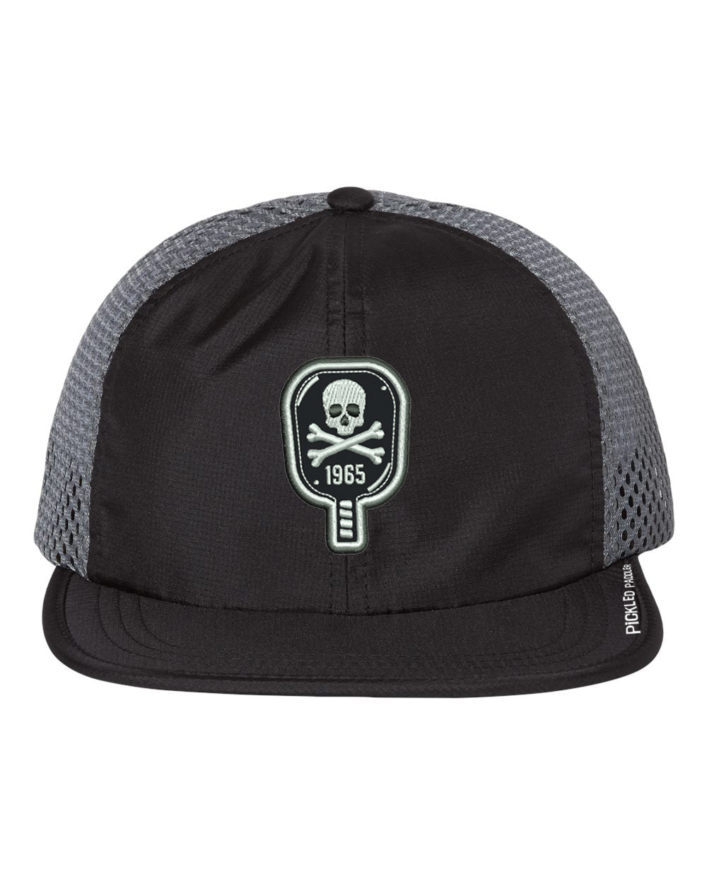 Pickled Paddler Skull & Crossbones Patch Wide Mesh Pickleball Cap