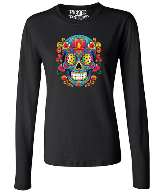 Sugar Skull Pickleball Long-Sleeve T-shirt - Women's