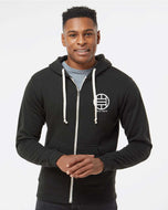 Pickleball Zip Hoodie - Super Soft - Pickled Paddler Emblem (White) - Unisex