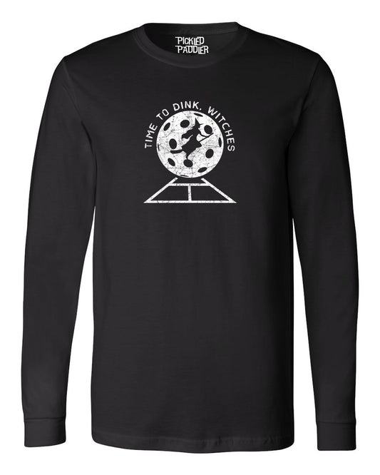 Halloween - Time to Dink Witches - Long Sleeve Pickleball T-Shirt- Unisex