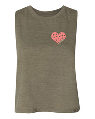 Pickle is Where the Heart is - Racerback Crop Tank Top - Women's