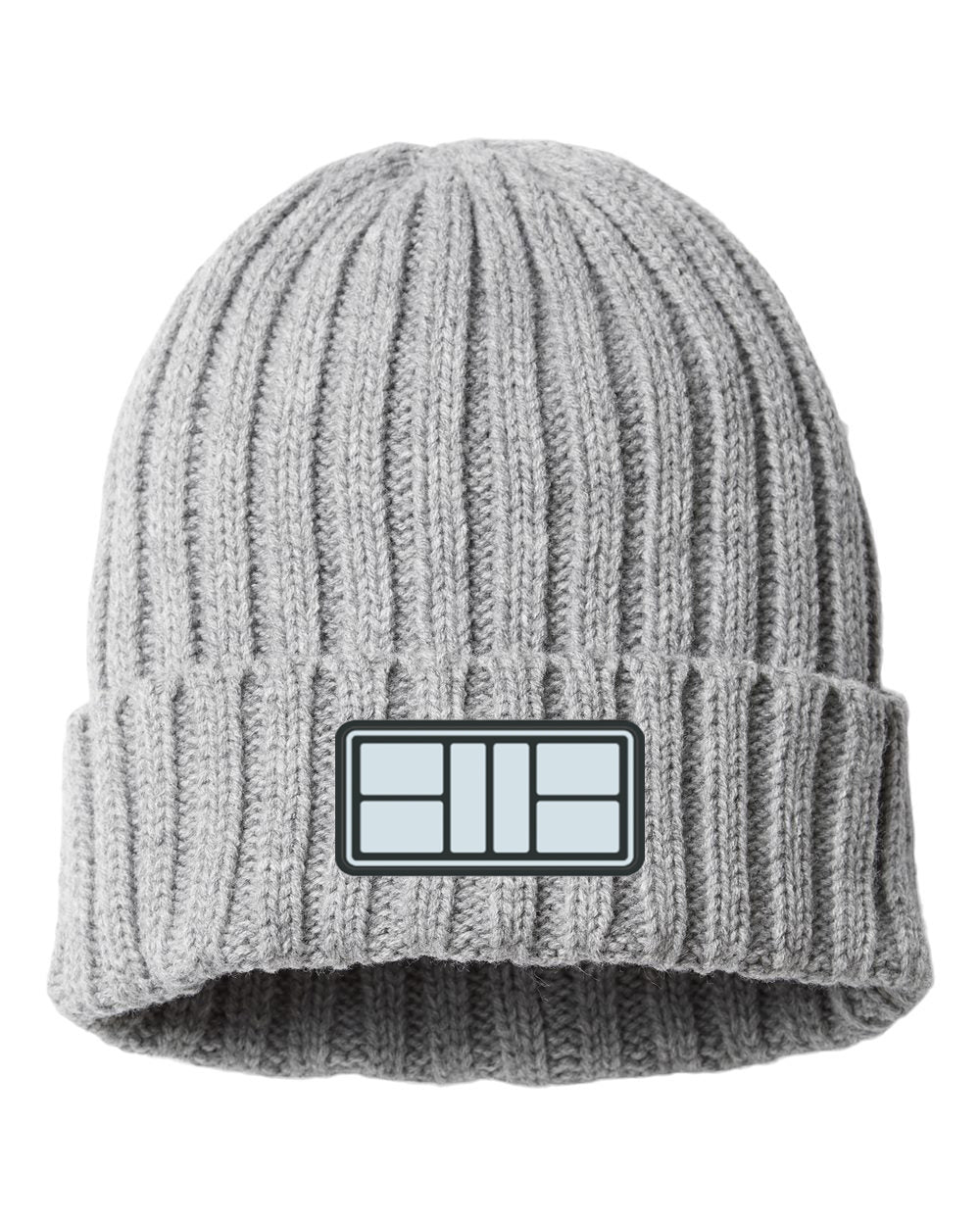 Pickleball Court Outline - Embroidered - Cable Knit Cuffed Beanie - Unisex - Sustainable (Copy)