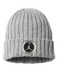 Pickleball Jumpman - Embroidered - Cable Knit Cuffed Beanie - Unisex - Sustainable (Copy)