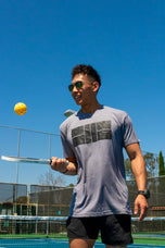Pickleball T-shirt - Soft Moisture-Wicking [Mens/Unisex] - Pickleball Court Blocks