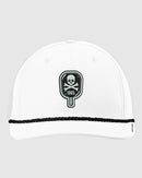 Skull and Crossbones Pickleball Paddle Performance Cap - Black and White