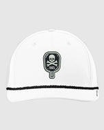 Skull and Crossbones Pickleball Paddle Performance Cap - Black and White