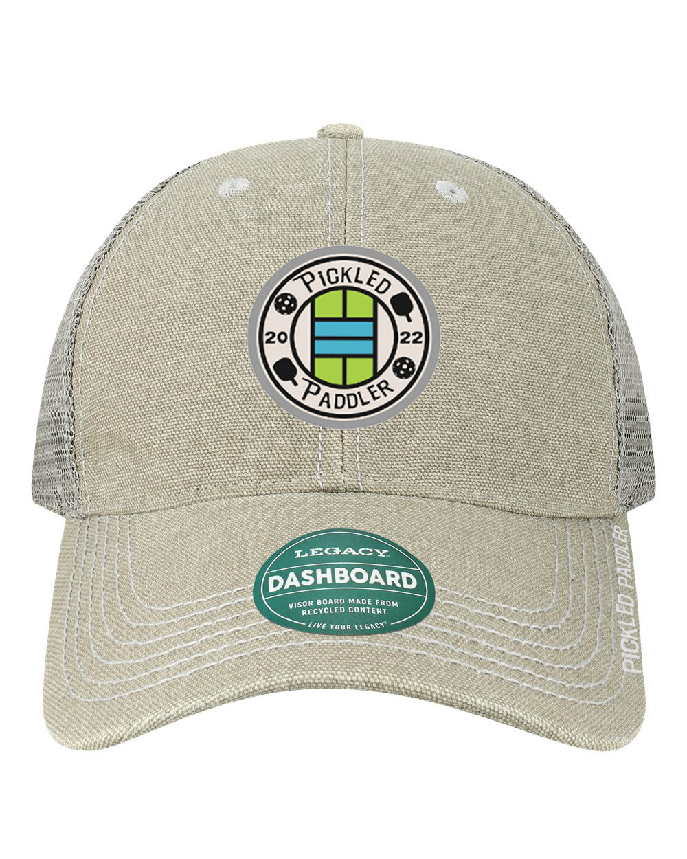 Pickled Paddler Washed Canvas Trucker Cap - Embroidered Court Emblem