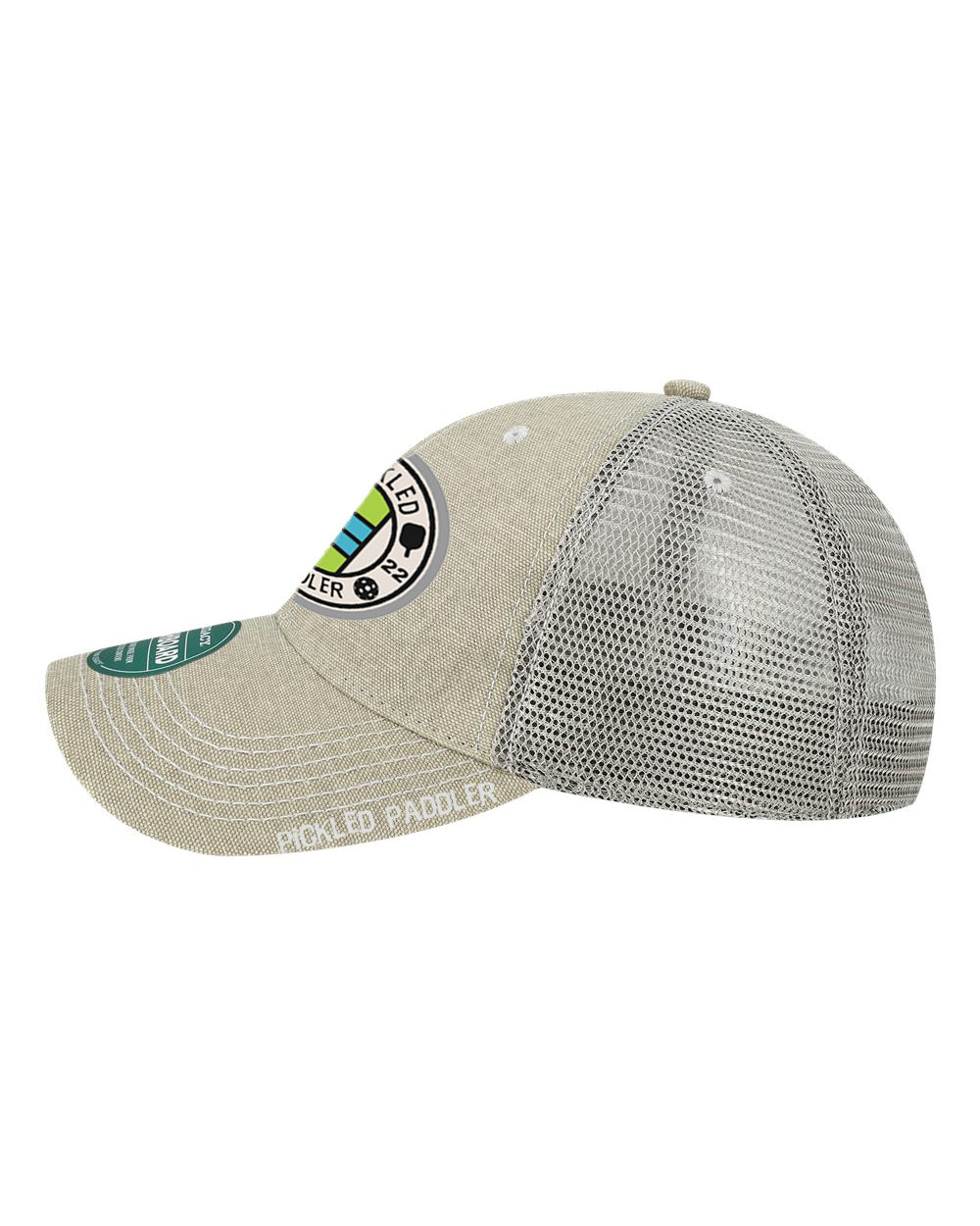 Pickled Paddler Washed Canvas Trucker Cap - Embroidered Court Emblem