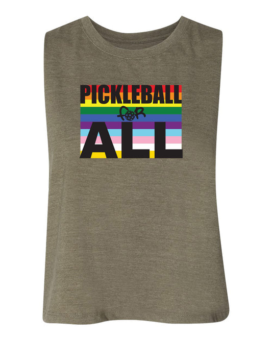 Pickleball for All - Racerback Crop Tank Top