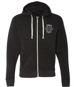 Pickleball Zip Hoodie - Super Soft - Pickled Paddler Emblem (White) - Unisex