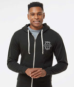 Pickleball Zip Hoodie - Super Soft - Pickled Paddler Emblem (White) - Unisex