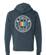 Pickleball Zip Hoodie - Super Soft - Pickled Paddler Emblem (Rainbow, Equality, Pride) - Unisex