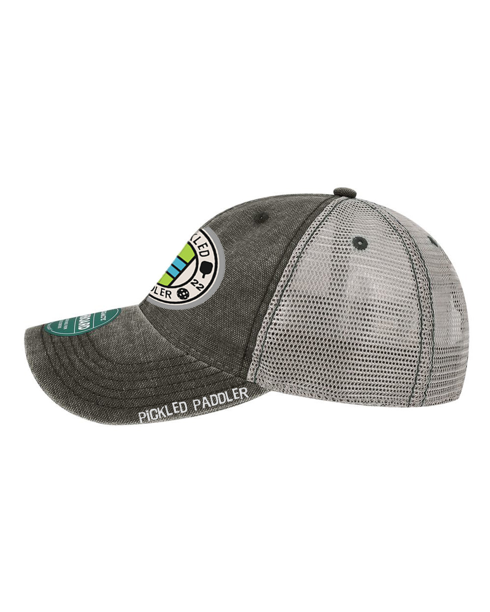 Pickled Paddler Washed Canvas Trucker Cap - Embroidered Court Emblem