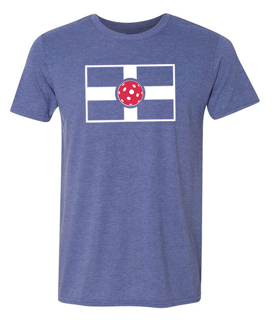 Pickleball T-shirt - Soft Moisture-Wicking [Mens/Unisex] - Circle City Flag (Indianapolis, Indiana)