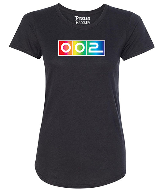 002 Rainbow Pride Game Time Spectrum - Wicking Pickleball T-shirt Women's