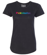Pickleballer Rainbow Spectrum Wicking T-shirt - Women's