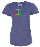 Rainbow Court Outline Wicking Pickleball T-shirt – Women&#39;s