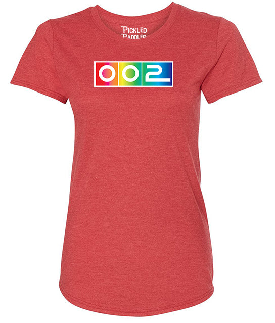 002 Rainbow Pride Game Time Spectrum - Wicking Pickleball T-shirt Women's