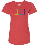 Rainbow Court Outline Wicking Pickleball T-shirt – Women's
